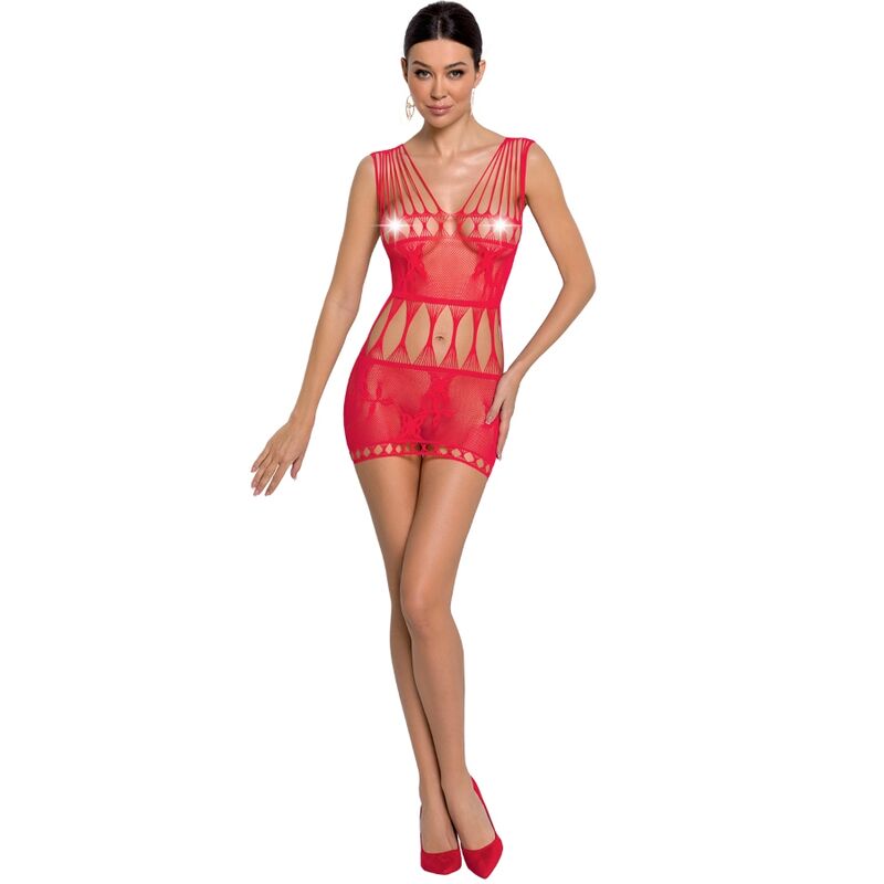 PASSION WOMAN BS090 crvena mini haljina od mrežice