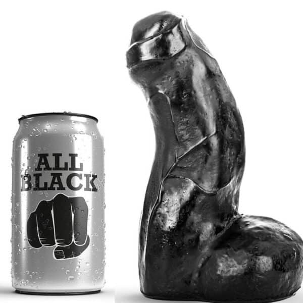 ALL BLACK Realistic Dong, realistični dildo, 17 cm