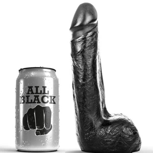 ALL BLACK realistični dildo od TPR-a, 20 cm