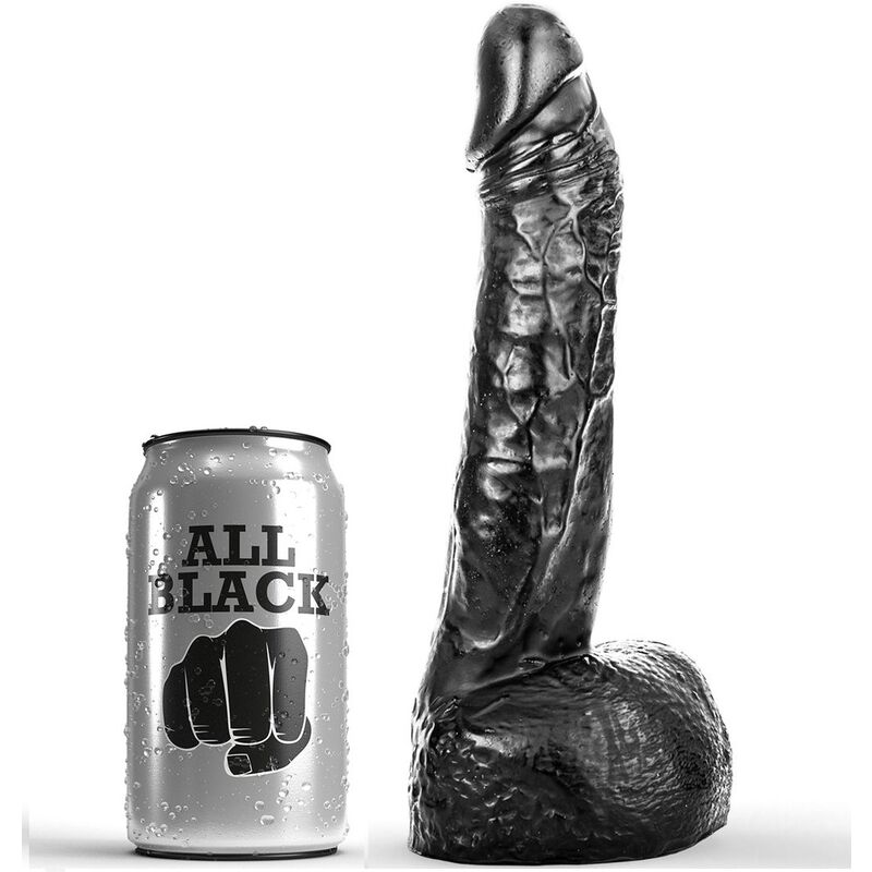 ALL BLACK dildo realističnog oblika, 20 cm