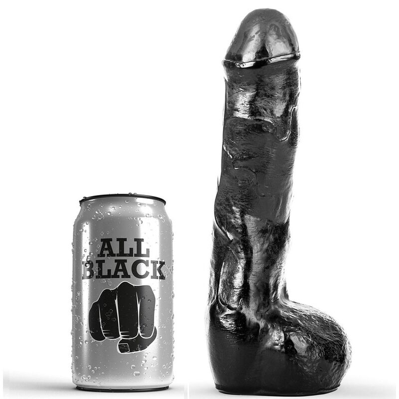 ALL BLACK realistični dildo za analnu upotrebu