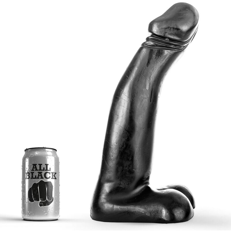 ALL BLACK realistični dildo, 29 cm