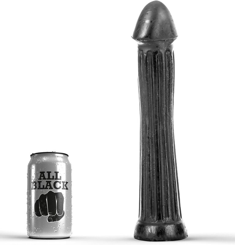 ALL BLACK analni čep s dubokim utorima, 31 cm