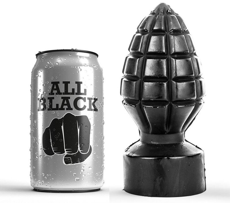 ALL BLACK analni čep u obliku ručne bombe, 14 cm