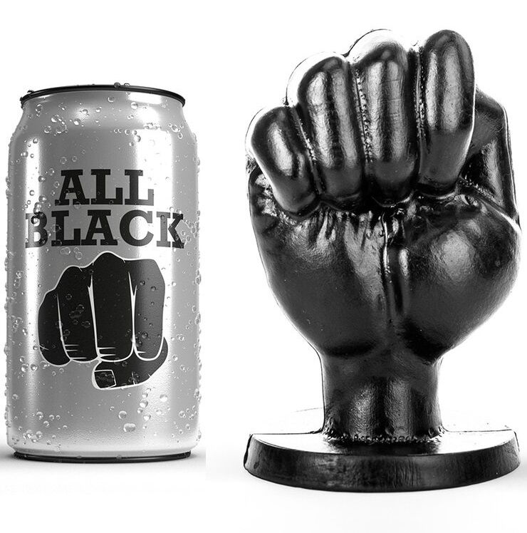 ALL BLACK analni čep u obliku šake, 13 cm