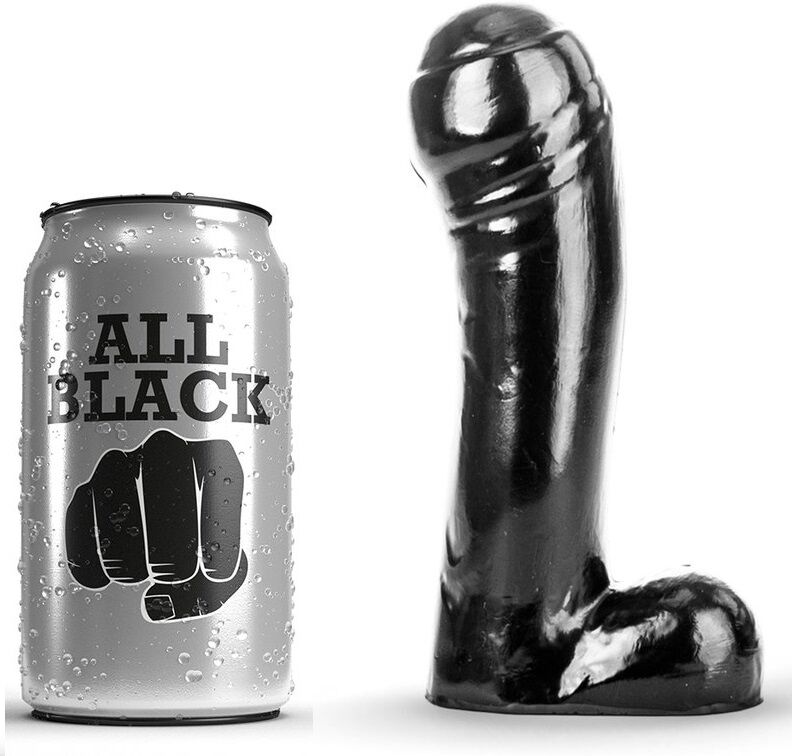ALL BLACK dildo, 15 cm