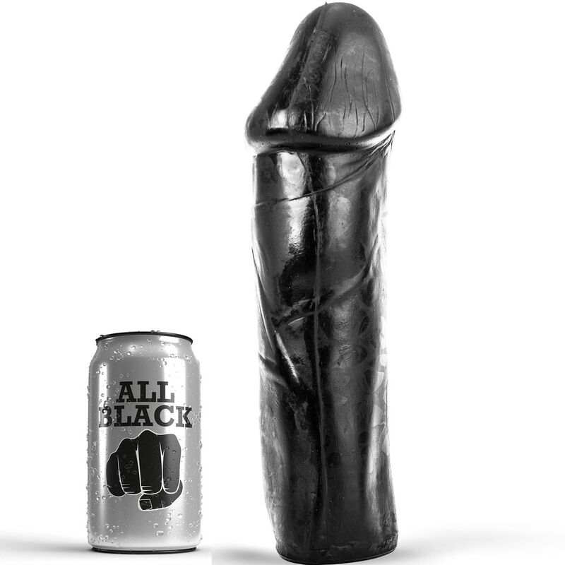 ALL BLACK dildo bez testisa, 28 cm