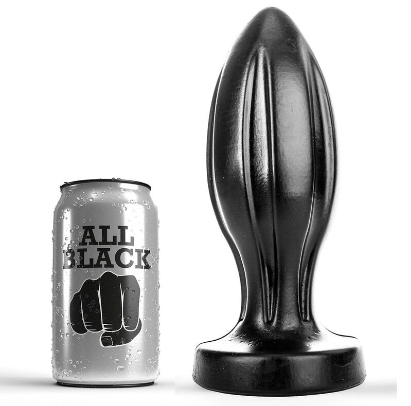 ALL BLACK analni čep s rebrima, 21 cm