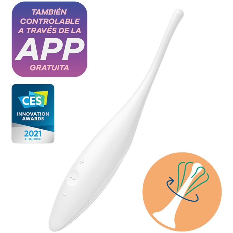 Satisfyer Twirling Joy vibrator za klitoris s upravljanjem putem aplikacije, bijeli