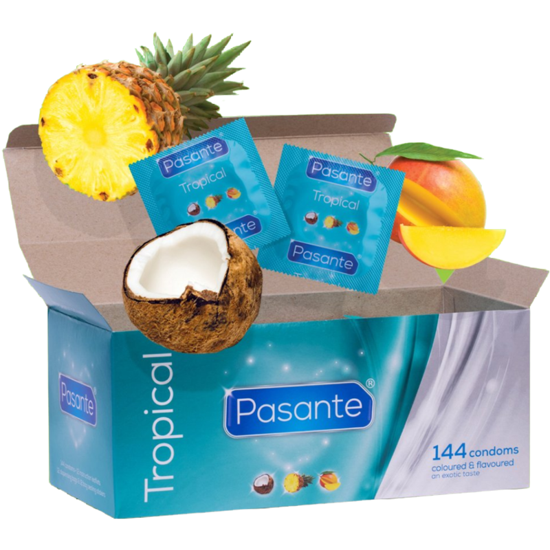 Pasante Tropical kondomi s okusom, 144 komada