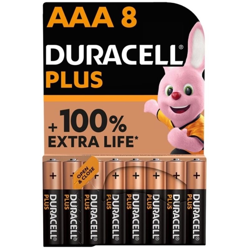 AAA baterije, pakiranje od 8 komada, dugotrajne alkalne baterije LR03 za kućanstvo DURACELL