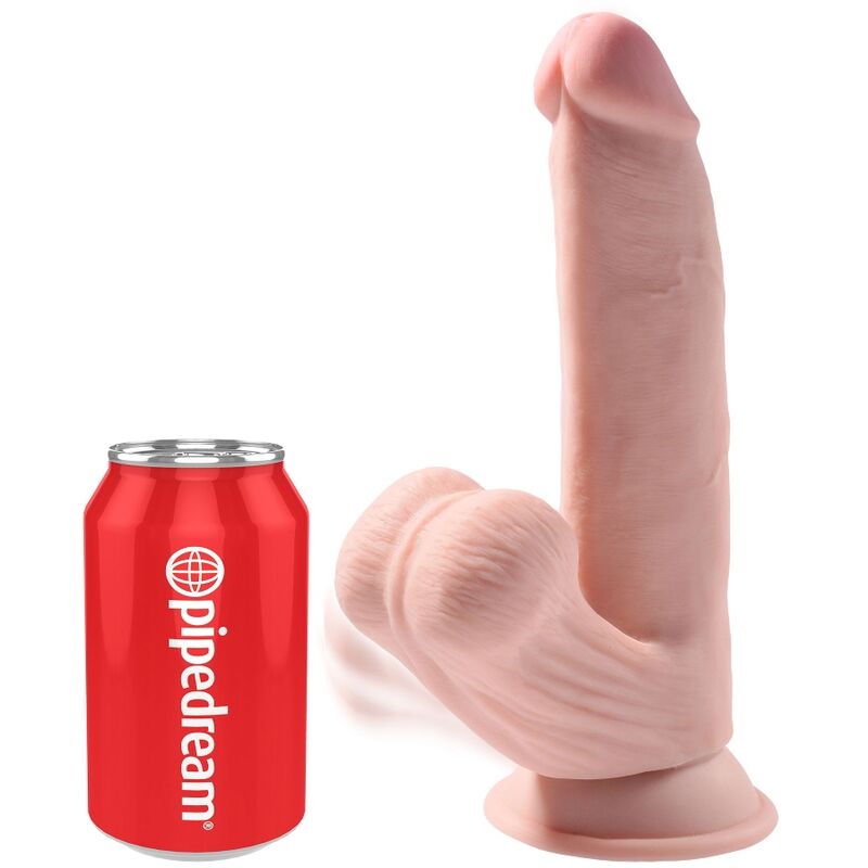 KING COCK PLUS dildo trostruke gustoće s vakuumskom čašicom, 24,5 cm