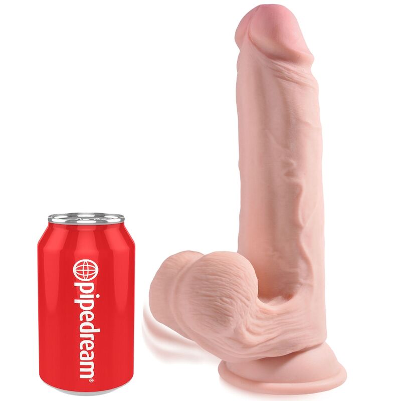 KING COCK Plus 3D dildo s vakuumskom čašicom, 20,3 cm