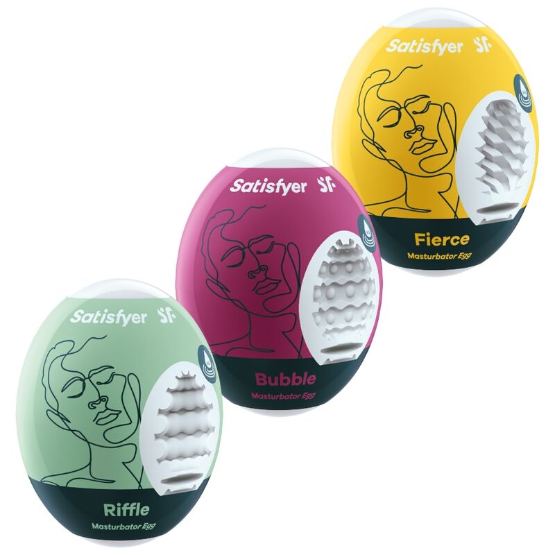 Satisfyer Eggs Riffle, Bubble & Fierce, set od 3 masturbatora u obliku jajeta