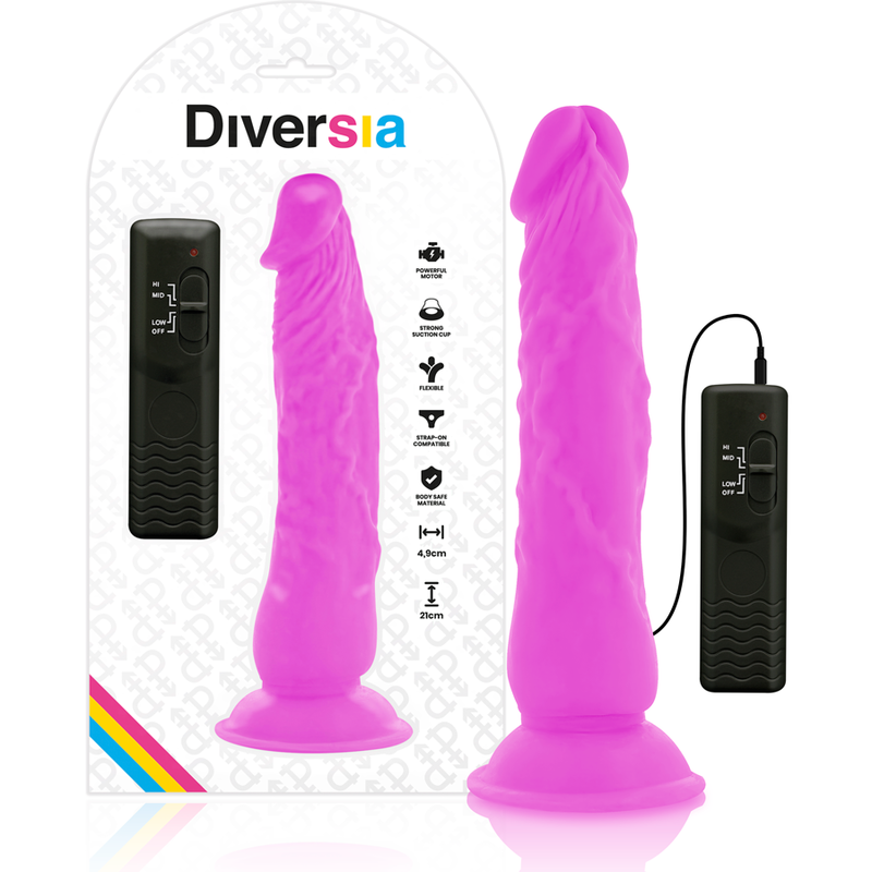 DIVERSIA vibrator s fleksibilnim vratom, 21 cm, ljubičasti