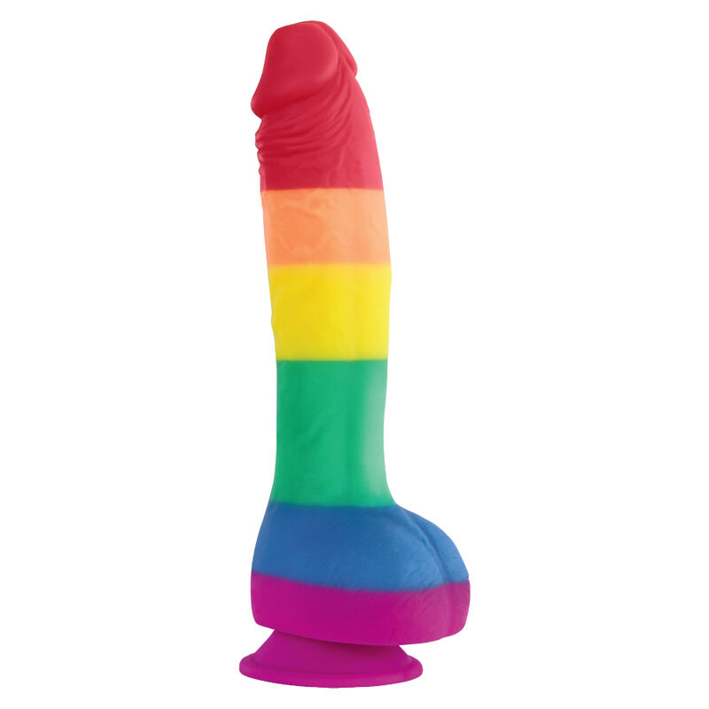 PRIDE dildo u duginim bojama s vakuumskom bazom, 19 cm