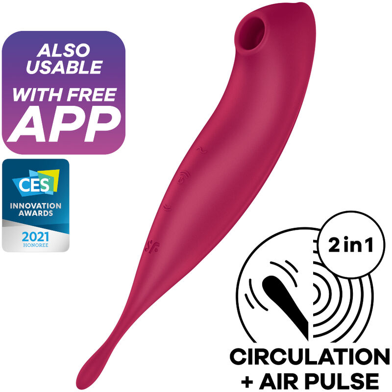 Klitoralni vibrator kojim upravljaš putem aplikacije, s tlačnim valovima i 2 motora za intenzitet SATISFYER
