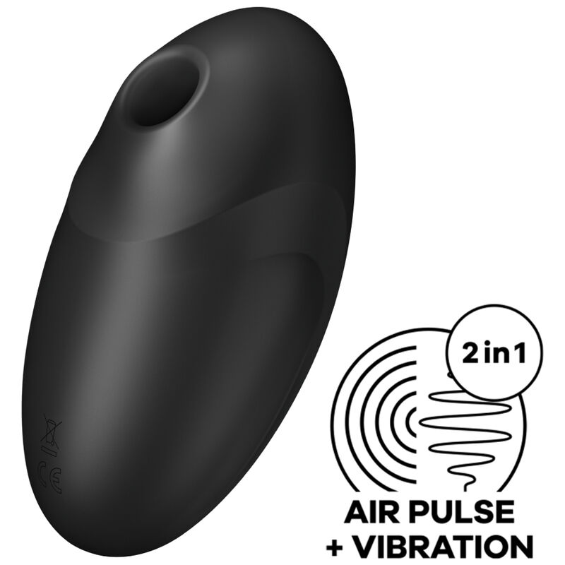 Vibrator za klitoris i stimulator zračnim pulsovima s vibracijama, vodootporan, od silikona SATISFYER