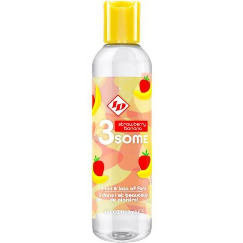 ID 3SOME lubrikant s okusom jagode i banane, 4 fl oz