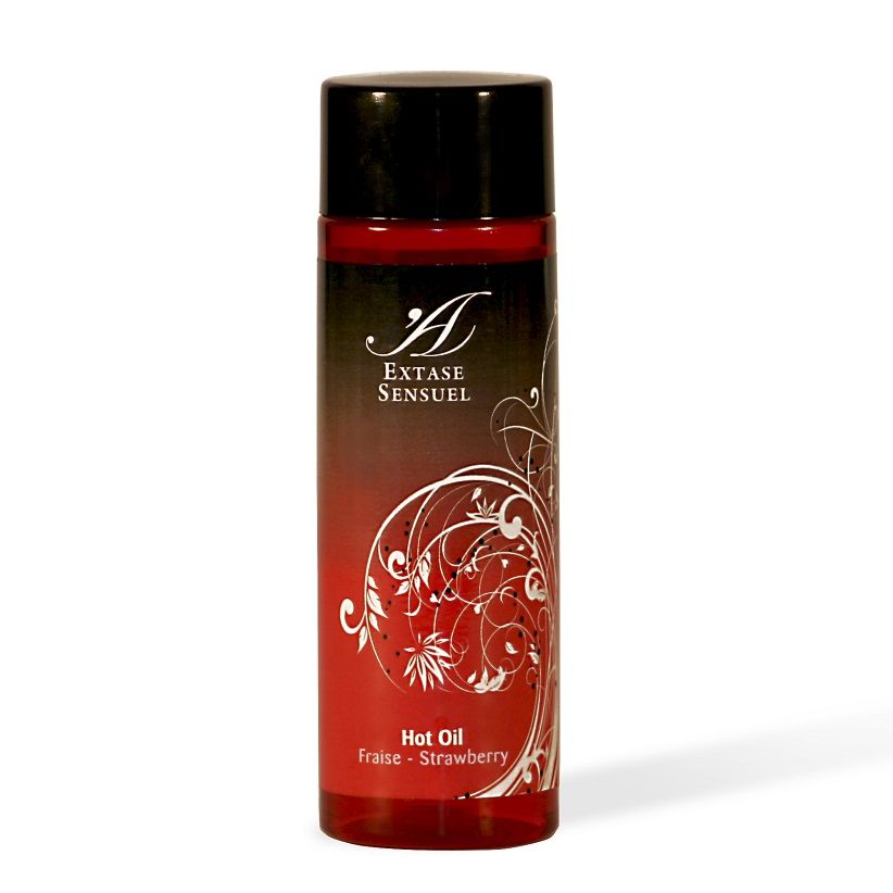 Extase Sensual erotsko masažno ulje s učinkom zagrijavanja i okusom jagode, 100 ml