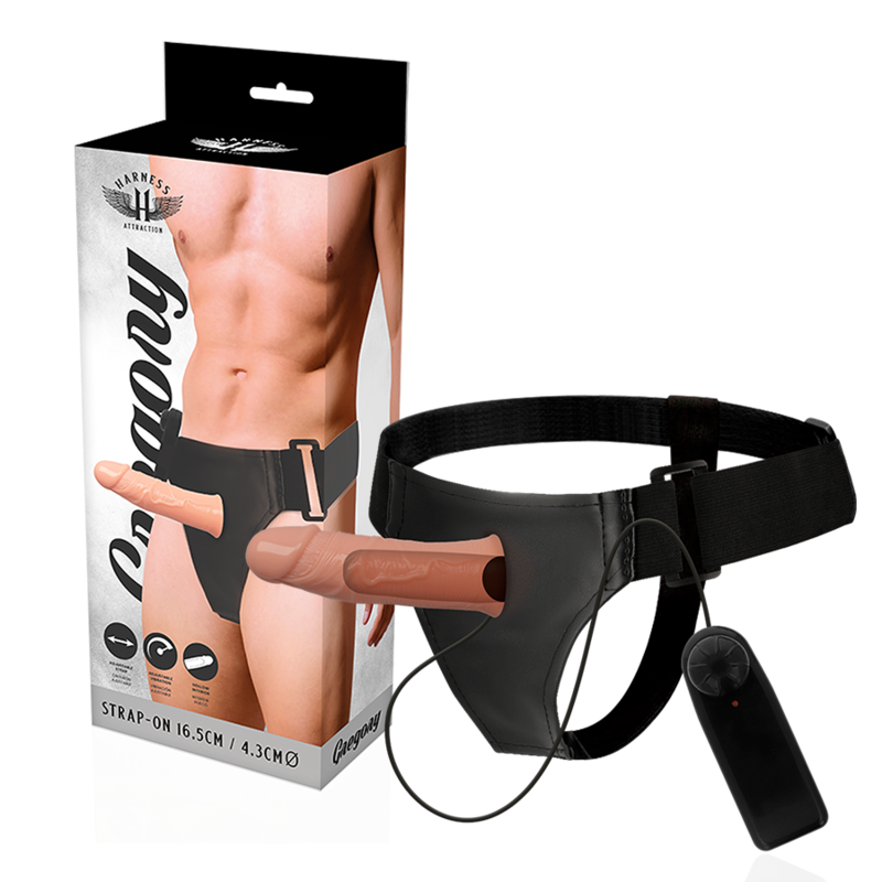 Harness Attraction Gregory šuplji nastavak za penis s vibratorom i podesivim pojasom