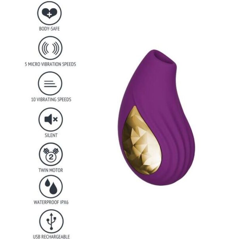 XOCOON Divine Love vibrator s tlačnim valovima, ljubičasti