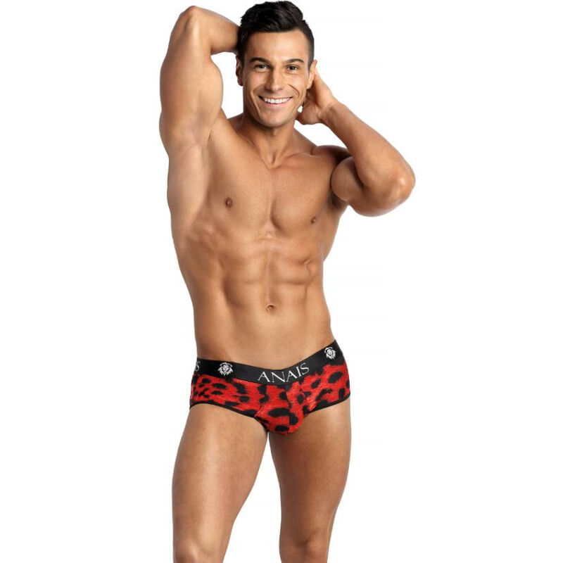 Seksepilni jockstrap s otvorenom stražnjicom, životinjskim uzorkom i udobnom mikrofibrom ANAIS