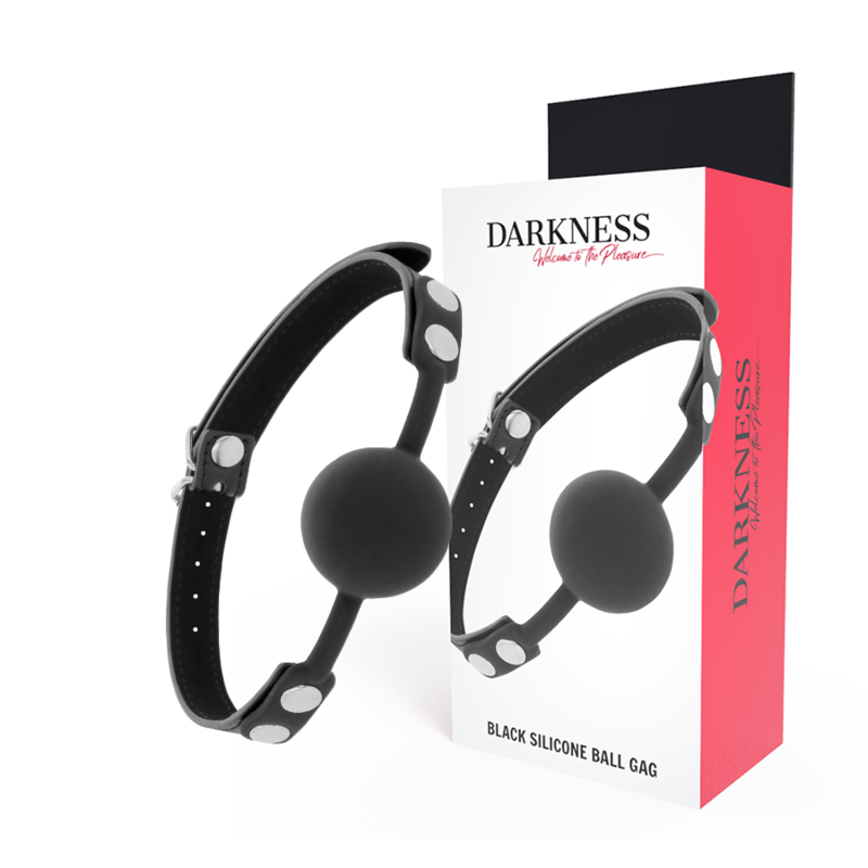 DARKNESS BONDAGE silikonski gag s podesivim kožnim remenima