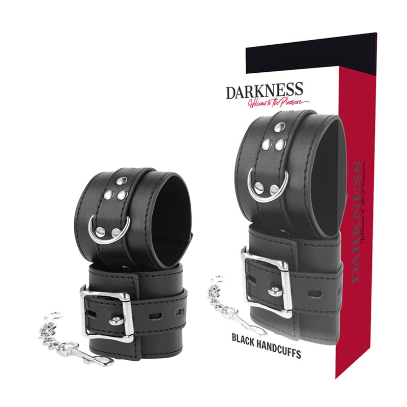 DARKNESS crne lisice za zapešća od umjetne kože