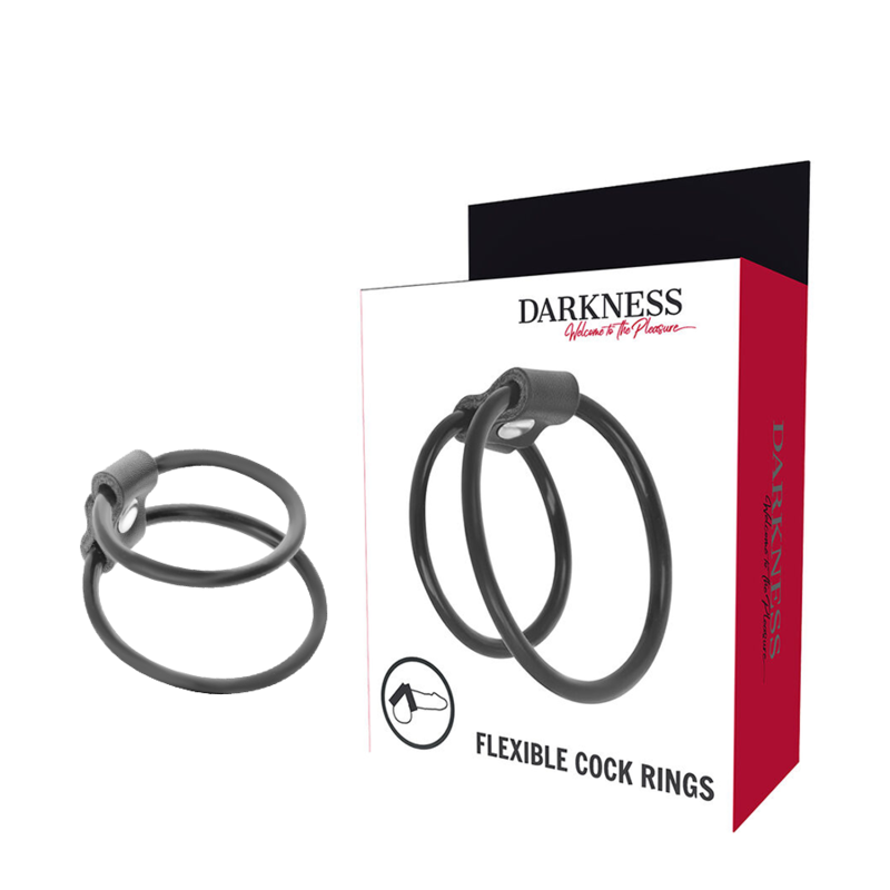 DARKNESS BONDAGE prsten za penis bez vibracija, dvostruki dizajn