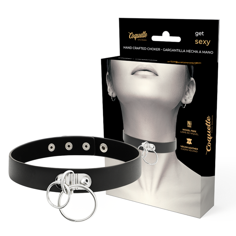 Coquette Chic Desire BDSM ogrlica s dva prstena