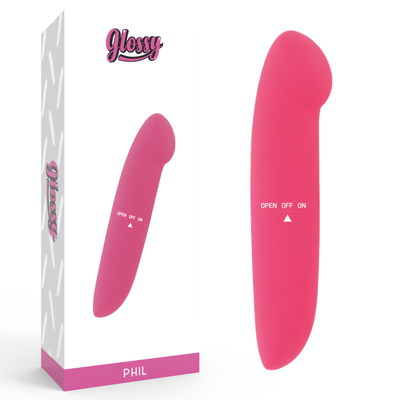 GLOSSY PHIL mini vibrator, 13 cm, ružičasti