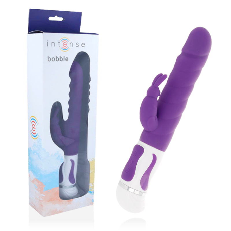 INTENSE Bobble rotacijski vibrator sa stimulatorom klitorisa, lila boje