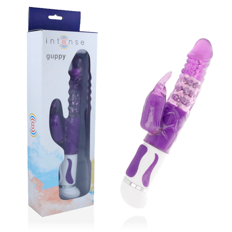 INTENSE Guppy rabbit vibrator s rotacijom, boja jorgovana