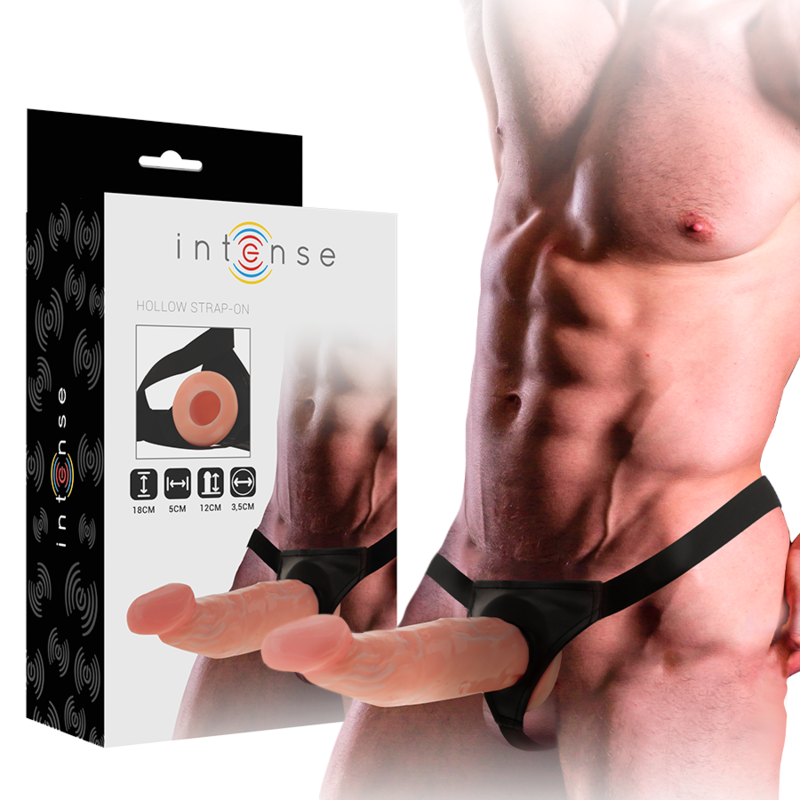 INTENSE FOR HIM strap on set sa šupljim penisom, 18 cm