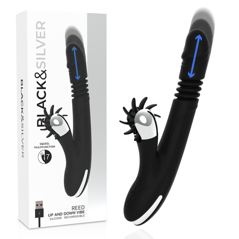 Rabbit vibrator za G točku s pokretima gore dolje i 7 načina rada, BLACKSILVER