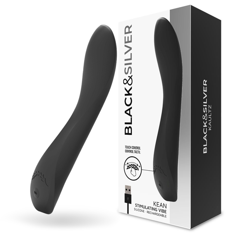 Vibrator za G točku s upravljanjem dodirom i svilenkasto mat silikonom BLACKSILVER