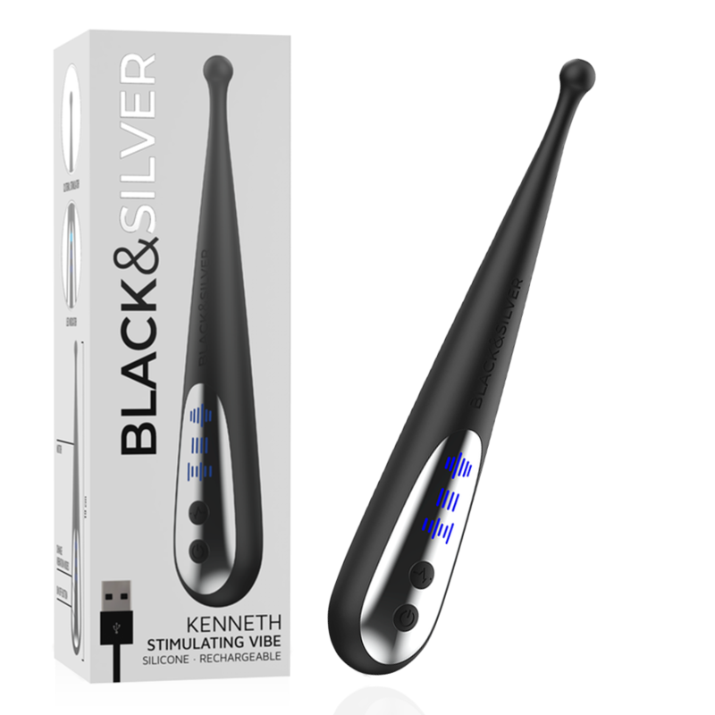 Vibrator za klitoris s 10 načina rada, od iznimno mekanog silikona, punjiv putem USB a BLACKSILVER