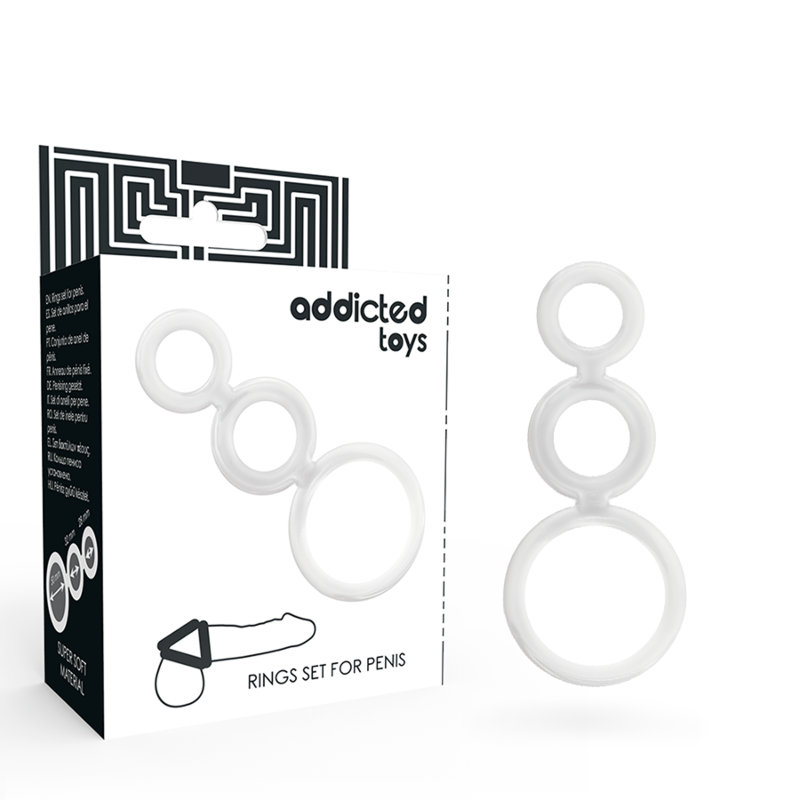 ADDICTED TOYS set prstena za penis bez vibracija, 3 prstena