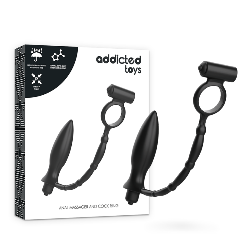 ADDICTED TOYS vibrirajući prsten za penis s analnim čepom