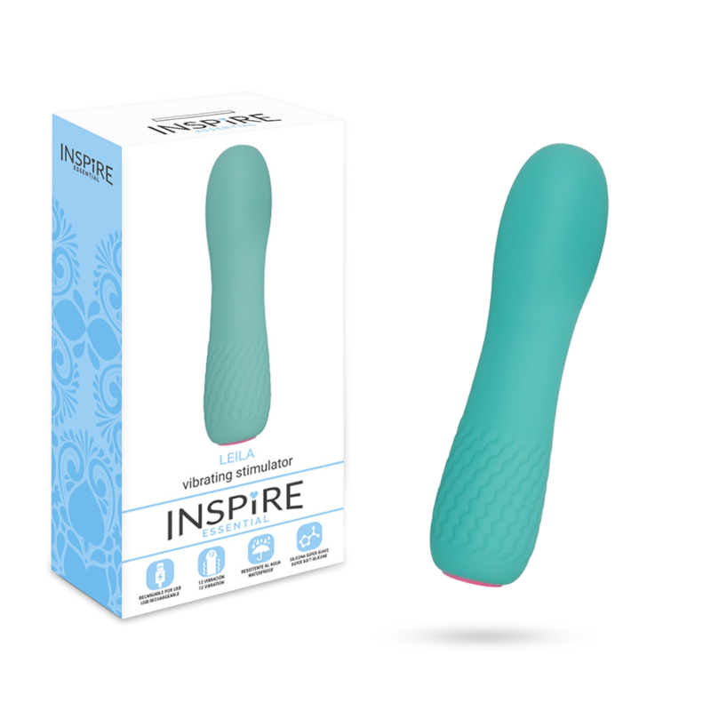 INSPIRE ESSENTIAL Leila mini vibrator od silikona, tirkizni