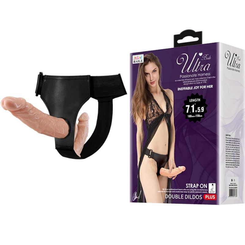 BAILE set dvostrukog dilda s podesivim remenom za dildo