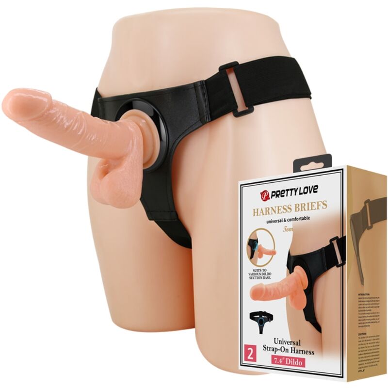 Pretty Love Tom strap on set s pojasom i dildo igračkom, 20 cm