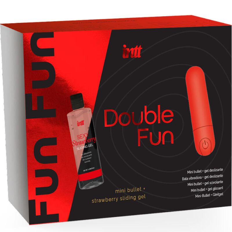 INTT Double Fun poklon set za masažu s bullet vibratorom i gelom od jagode