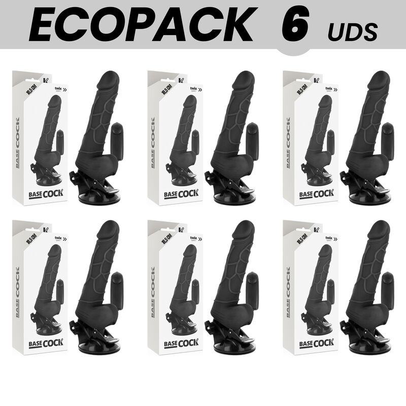Realistični vibrator s vakuumskom bazom i daljinskim upravljačem, 185 mm, TPE, BASECOCK