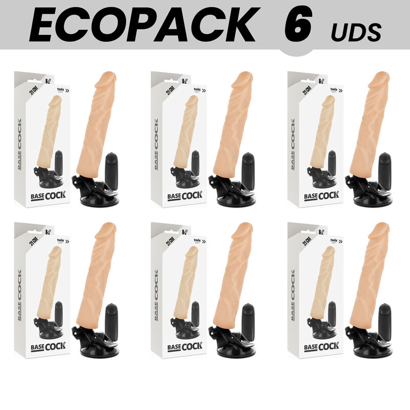 Realistični vibrator s daljinskim upravljačem i vakuumskom bazom 21x4 cm BASECOCK