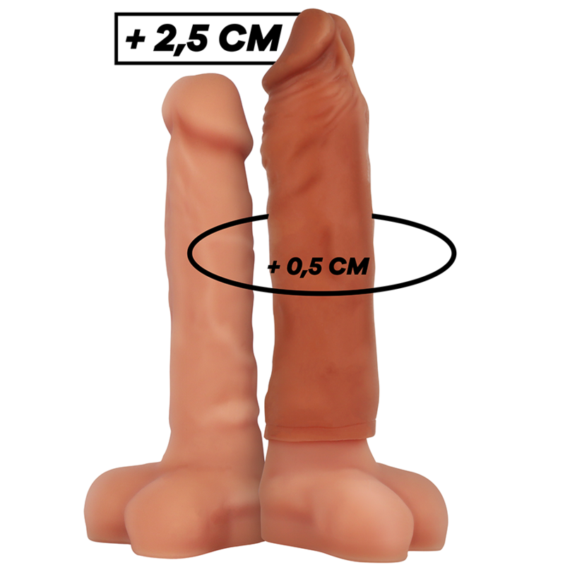 Silikonska navlaka za penis VIRILXL V5, smeđa