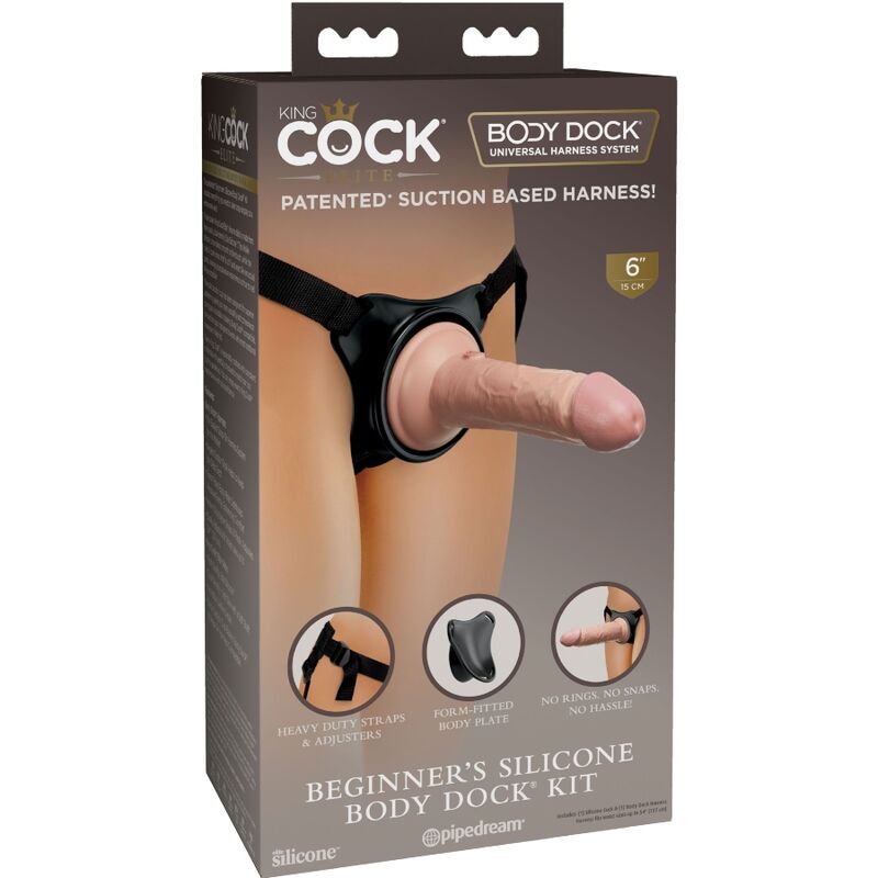 KING COCK Elite strap on set s podesivim harnessom i dildom