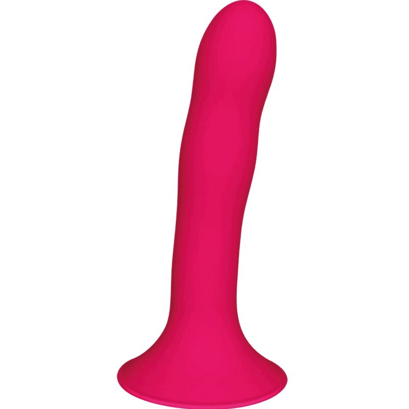 Realistični silikonski dildo dvostruke gustoće s vakuumskom bazom, fuksija ADRIEN LASTIC