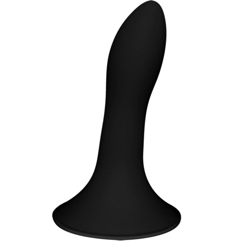 Realistični silikonski dildo s termičkim učinkom i vakuumskom bazom, crni ADRIEN LASTIC